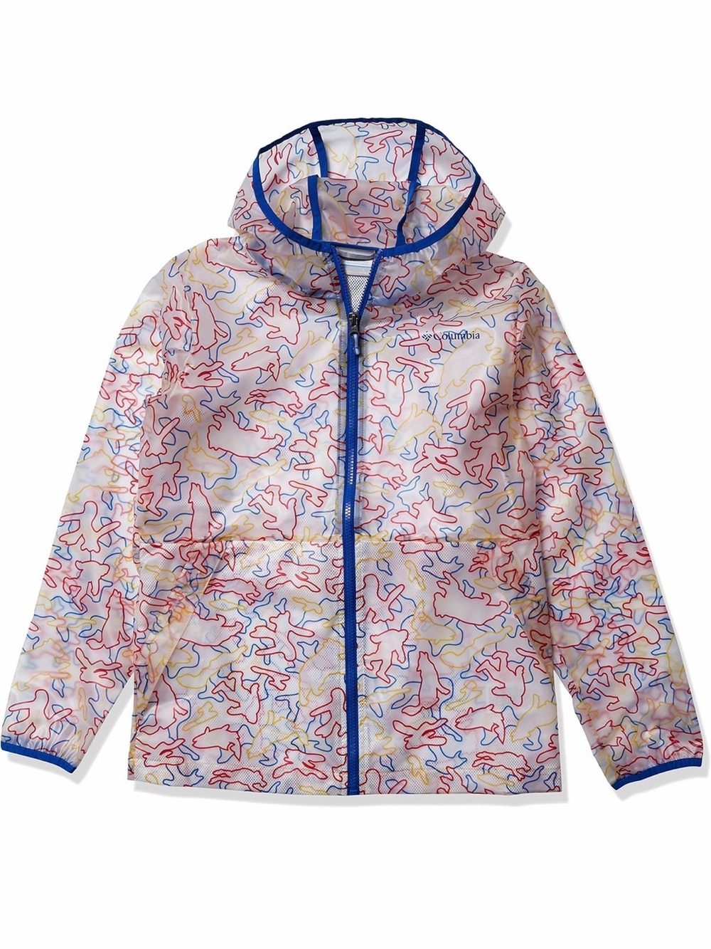 Columbia Translucent Trail Waterproof Hooded Jacket Colorful Camo Critters Large